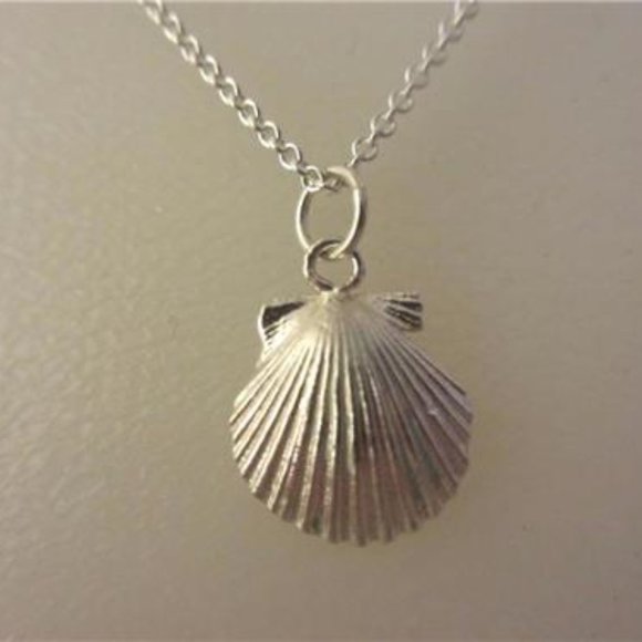 NEW WOMENS HELEN FICALORA SMALL SEASHELL NECKLACE STERLING SILVER (925)-10" - Picture 1 of 3